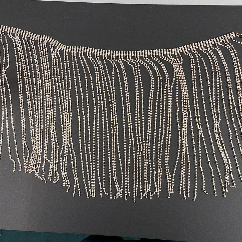 Elegant Gold Diamond Tassel Belt - image 2